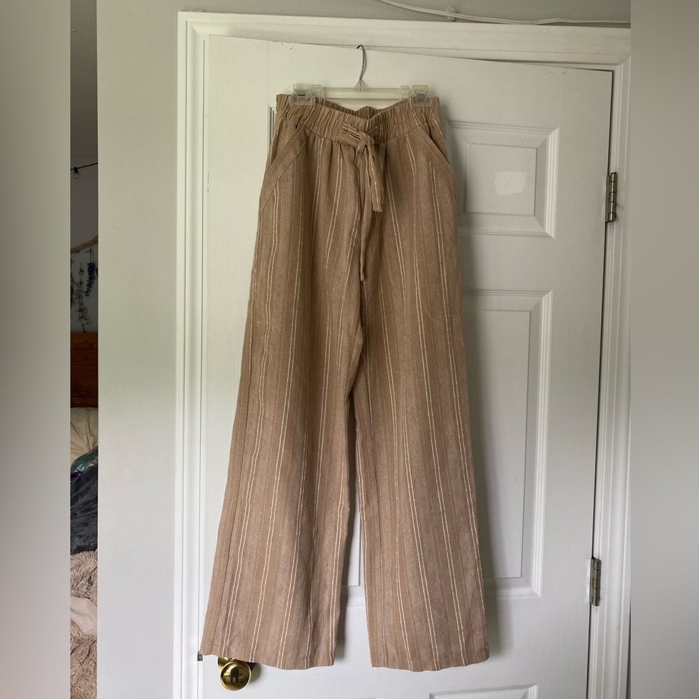 Wide leg brown pants